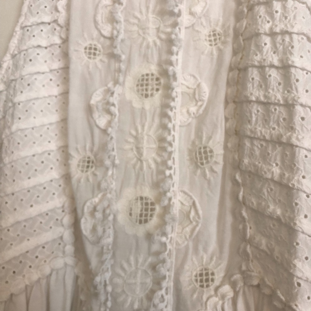 Meadow Rue White Embroidered Halter Tank Top - Picture 2 of 4
